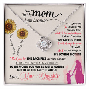 To My Mom, Thank You For Everything - Love knot Necklace-Jewelry-14K White Gold Finish-Standard Box-1-Chic Pop