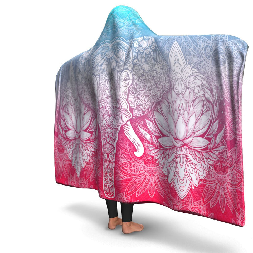 Mandala Elephant-Hooded Blanket-Adult-Premium Sherpa-2-Chic Pop