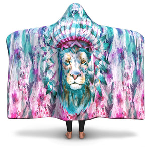 Hippie Lion-Hooded Blanket-Adult-Premium Sherpa-1-Chic Pop