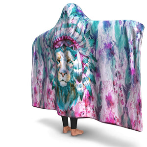 Hippie Lion-Hooded Blanket-Adult-Premium Sherpa-2-Chic Pop