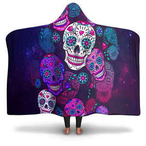 Sugar Skull-Hooded Blanket-Adult-Premium Sherpa-1-Chic Pop