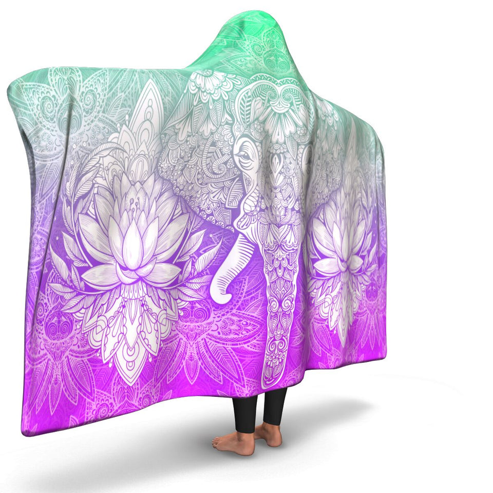 Mandala Elephant-Hooded Blanket-Adult-Premium Sherpa-3-Chic Pop