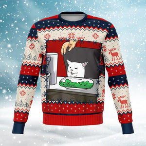 Funny Woman Yelling at Cat Meme Ugly Christmas-Fashion Sweatshirt - AOP-XS-1-Chic Pop