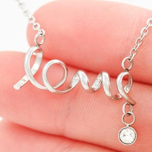 To My Mom-Jewelry-High Polished .316 Surgical Steel Scripted Love-3-Chic Pop