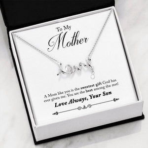 To Mother from Son-Jewelry-High Polished .316 Surgical Steel Scripted Love-13-Chic Pop