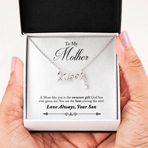 To Mother from Son-Jewelry-High Polished .316 Surgical Steel Scripted Love-1-Chic Pop