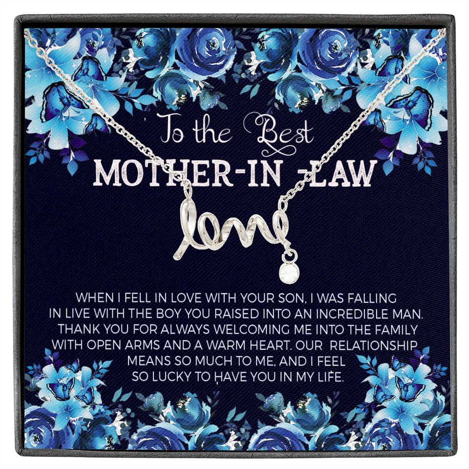 To The Best Mother In Law-Jewelry-High Polished .316 Surgical Steel Scripted Love-13-Chic Pop