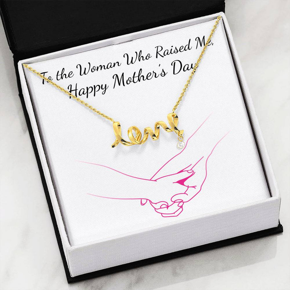 Mother's Day-Jewelry-High Polished .316 Surgical Steel Scripted Love-7-Chic Pop