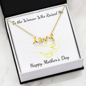 To The Woman Who Raised Me-Jewelry-High Polished .316 Surgical Steel Scripted Love-7-Chic Pop