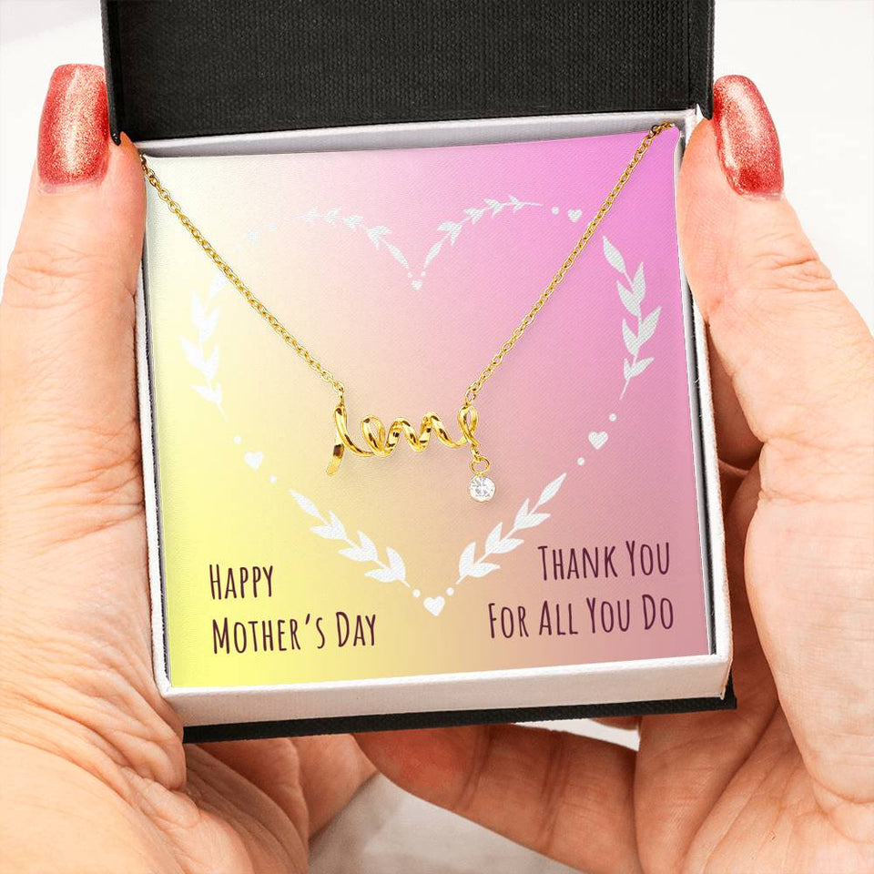Thank You For All You Do-Jewelry-18k Yellow Gold Scripted Love-6-Chic Pop