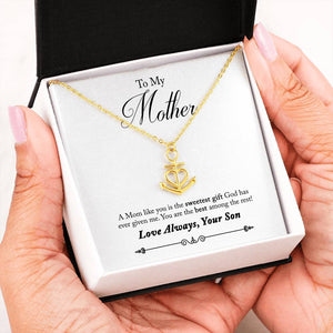 To Mother from Son-Jewelry-18k Yellow Gold Finish Friendship Anchor-1-Chic Pop