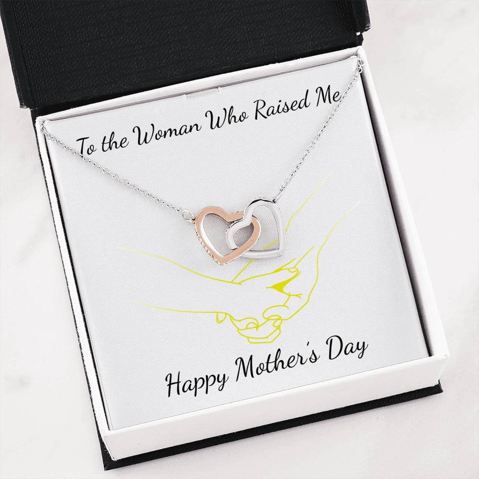 To The Woman Who Raised Me-Jewelry-Interlocking Heart Necklace-2-Chic Pop