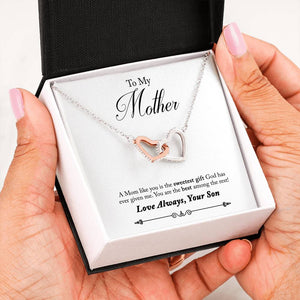 To Mother from Son-Jewelry-Interlocking Heart Necklace-1-Chic Pop