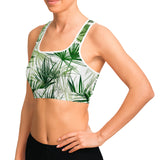 Tropical Floral Green Sports bra-Sports Bra - AOP-XS-3-Chic Pop