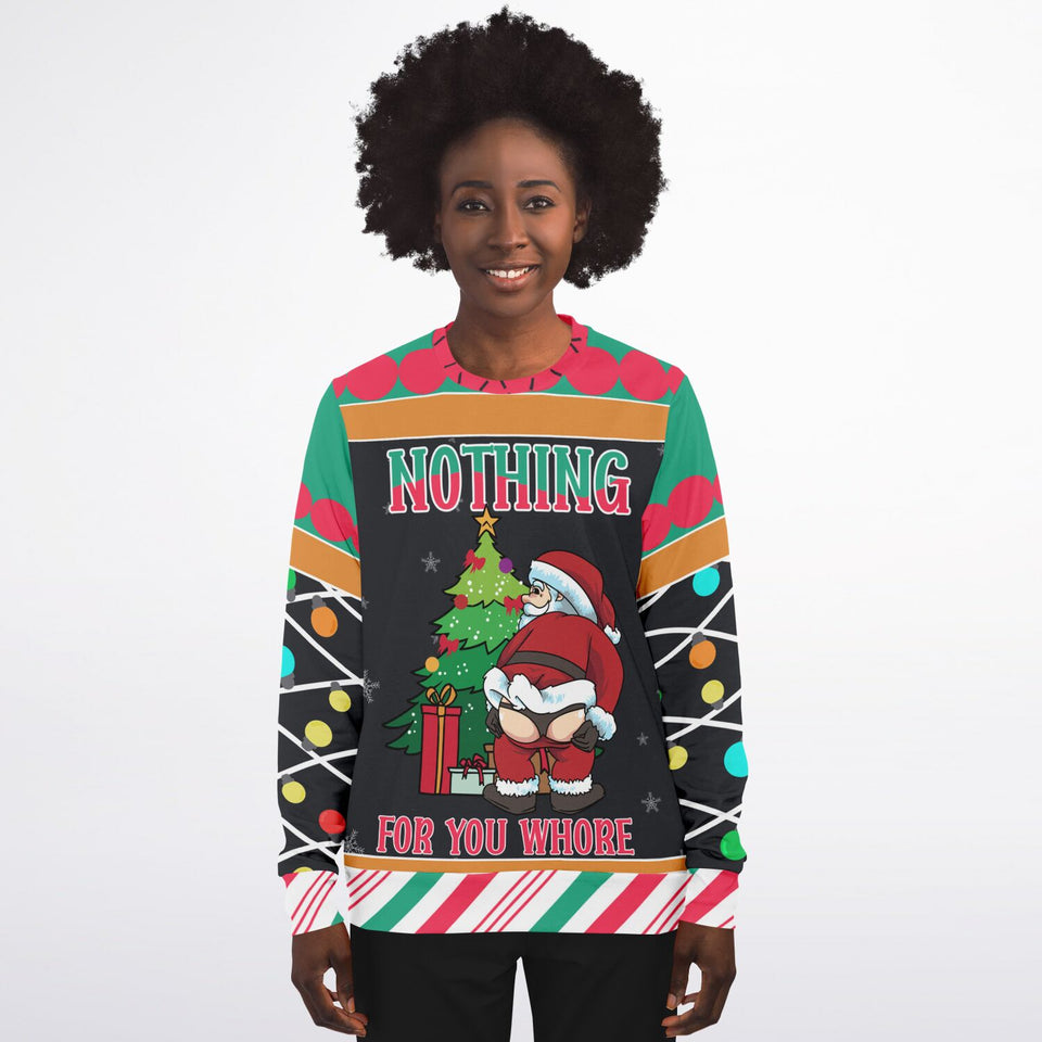 “Nothing for You” Naughty Santa Christmas-Athletic Sweatshirt - AOP-XS-7-Chic Pop