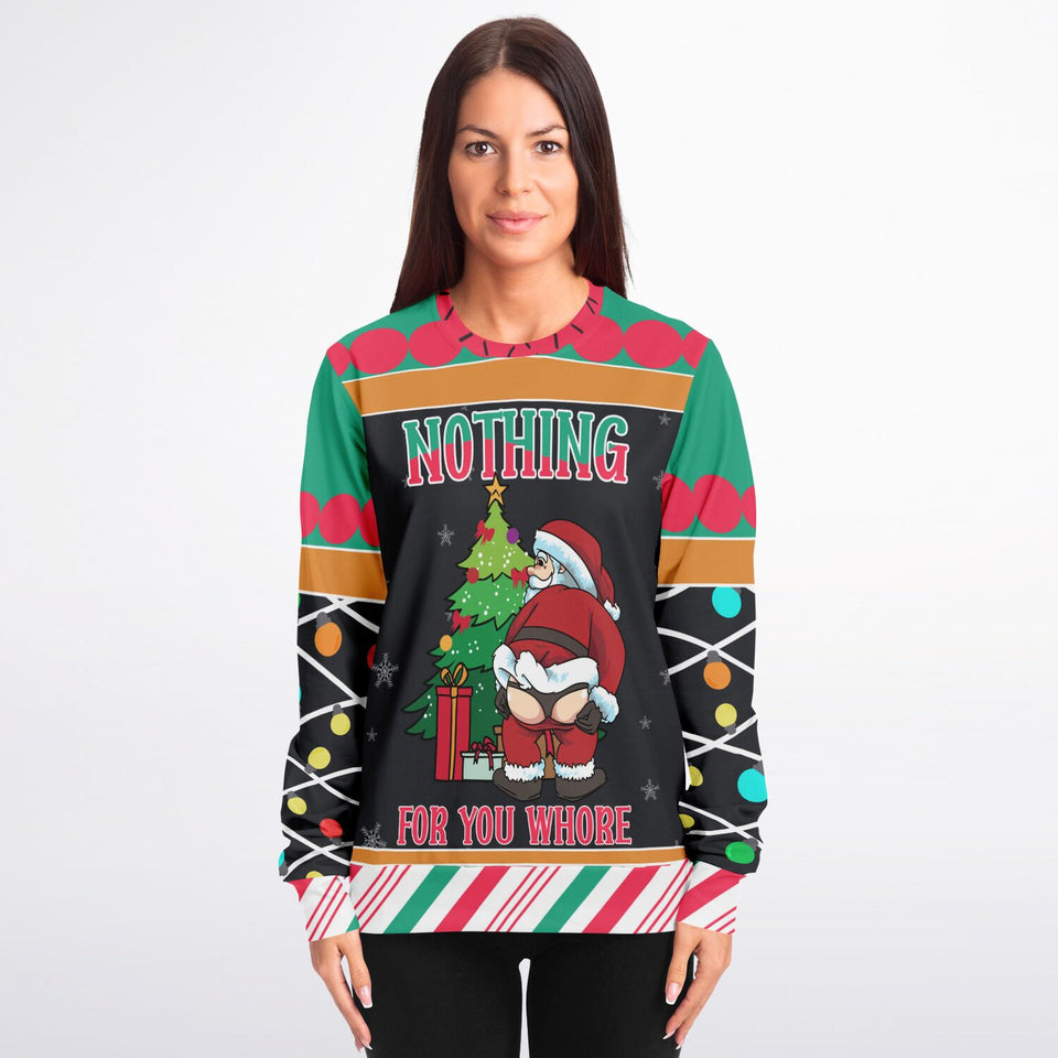 “Nothing for You” Naughty Santa Christmas-Athletic Sweatshirt - AOP-XS-5-Chic Pop