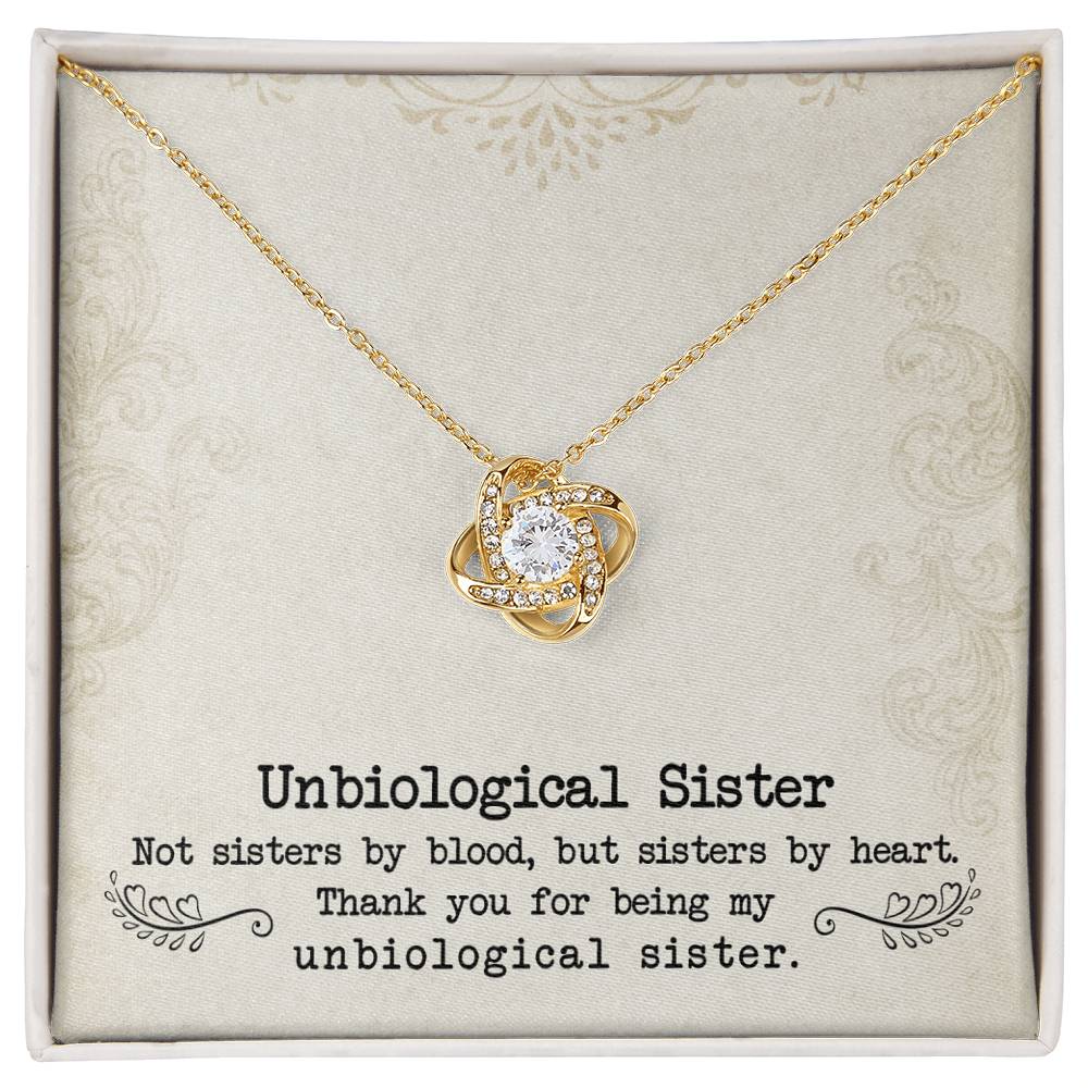 To My Unbiological Sister, Sister By Heart - Love knot Necklace-Jewelry-18K Yellow Gold Finish-Standard Box-3-Chic Pop