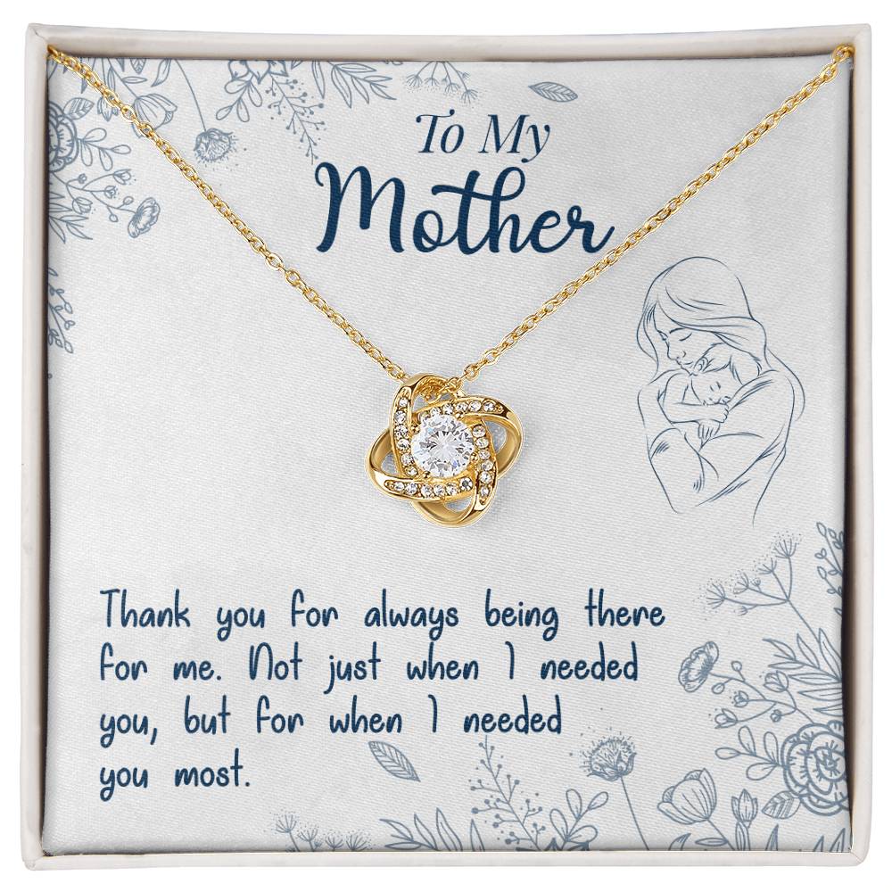 To My Mother, Thank You For Always Being There - Love knot Necklace-Jewelry-18K Yellow Gold Finish-Standard Box-3-Chic Pop