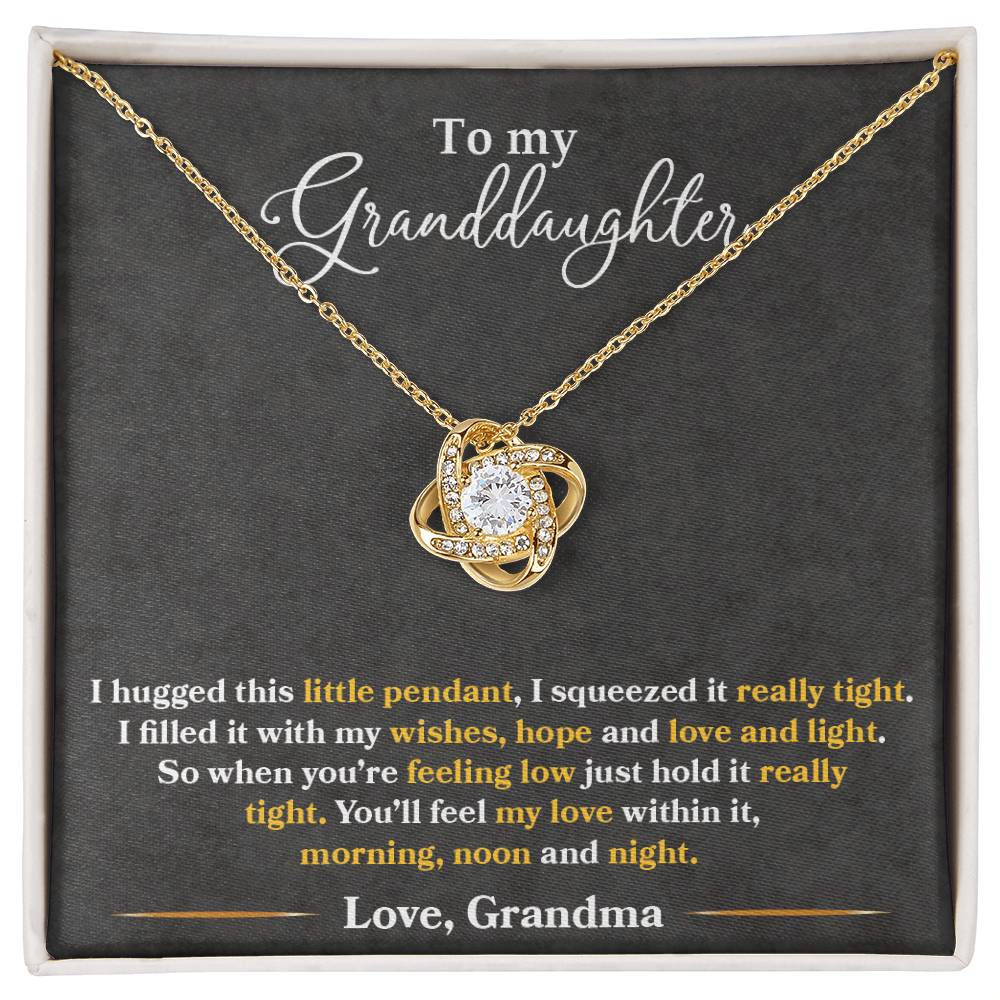 To My Granddaughter, You_ll Feel My Love Within This - Love knot Necklace-Jewelry-18K Yellow Gold Finish-Standard Box-3-Chic Pop