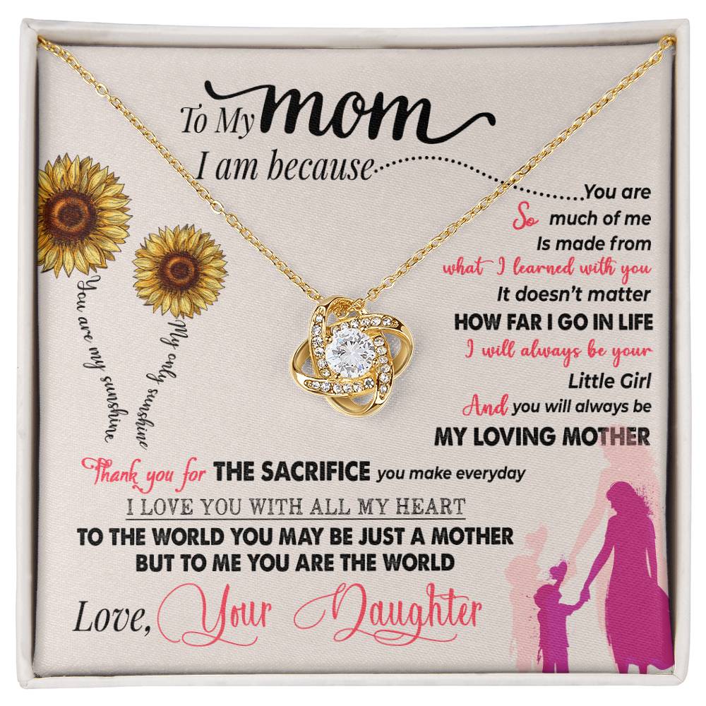 To My Mom, Thank You For Everything - Love knot Necklace-Jewelry-18K Yellow Gold Finish-Standard Box-3-Chic Pop