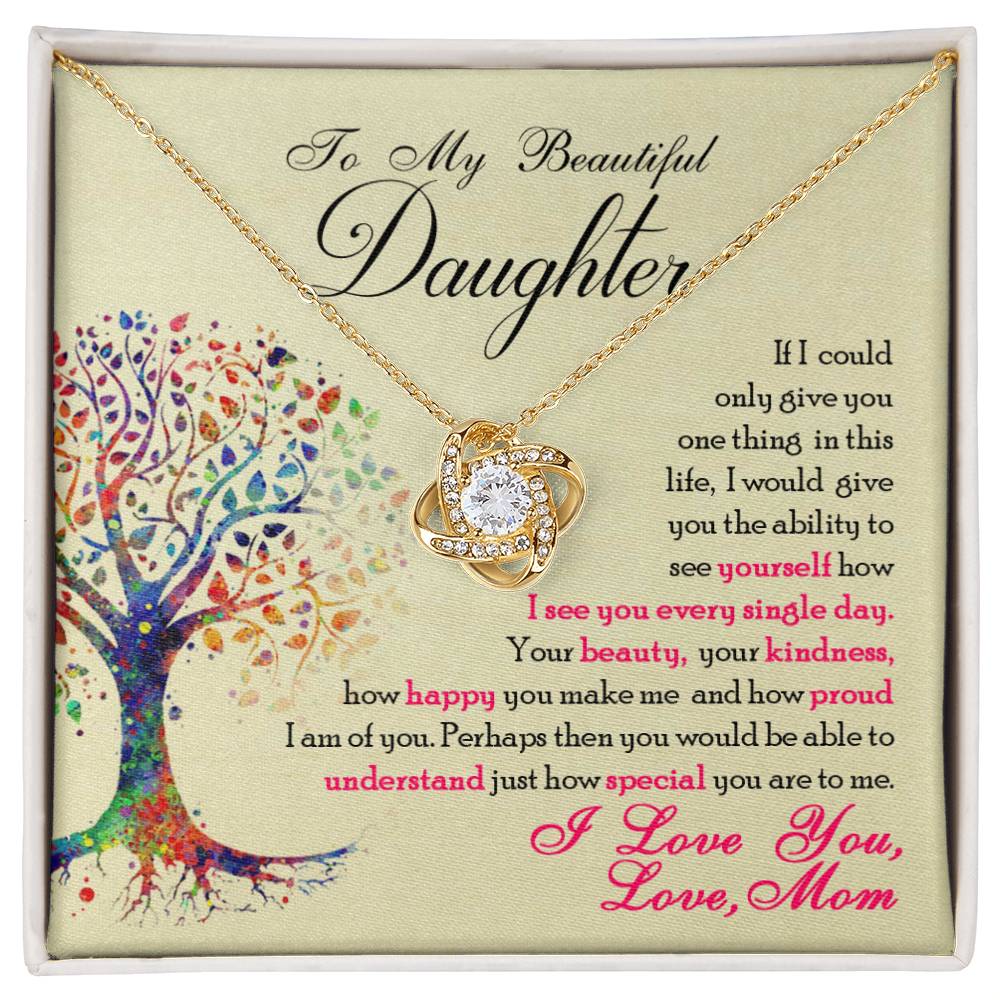 To My Beautiful Daughter, You Are Special To Me - Love knot Necklace-Jewelry-18K Yellow Gold Finish-Standard Box-3-Chic Pop