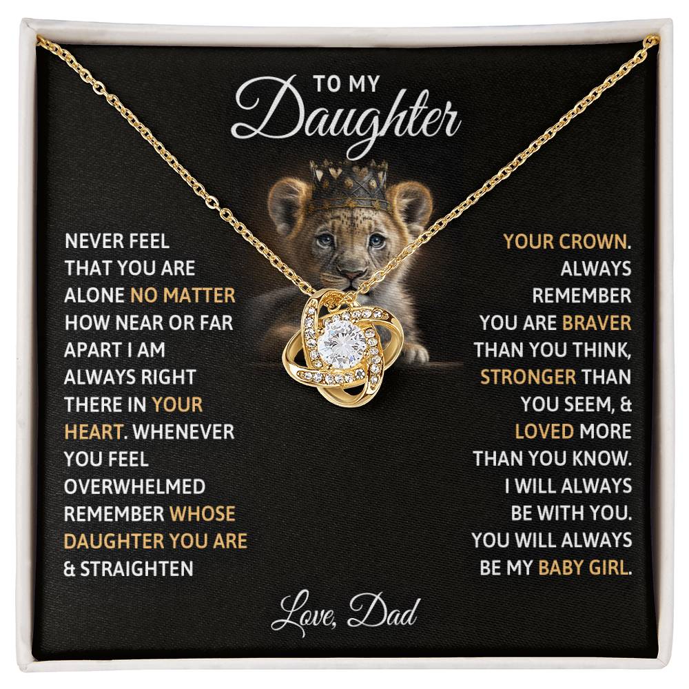 To My Daughter, You Will Always Be My Baby Girls - Love knot Necklace-Jewelry-18K Yellow Gold Finish-Standard Box-3-Chic Pop