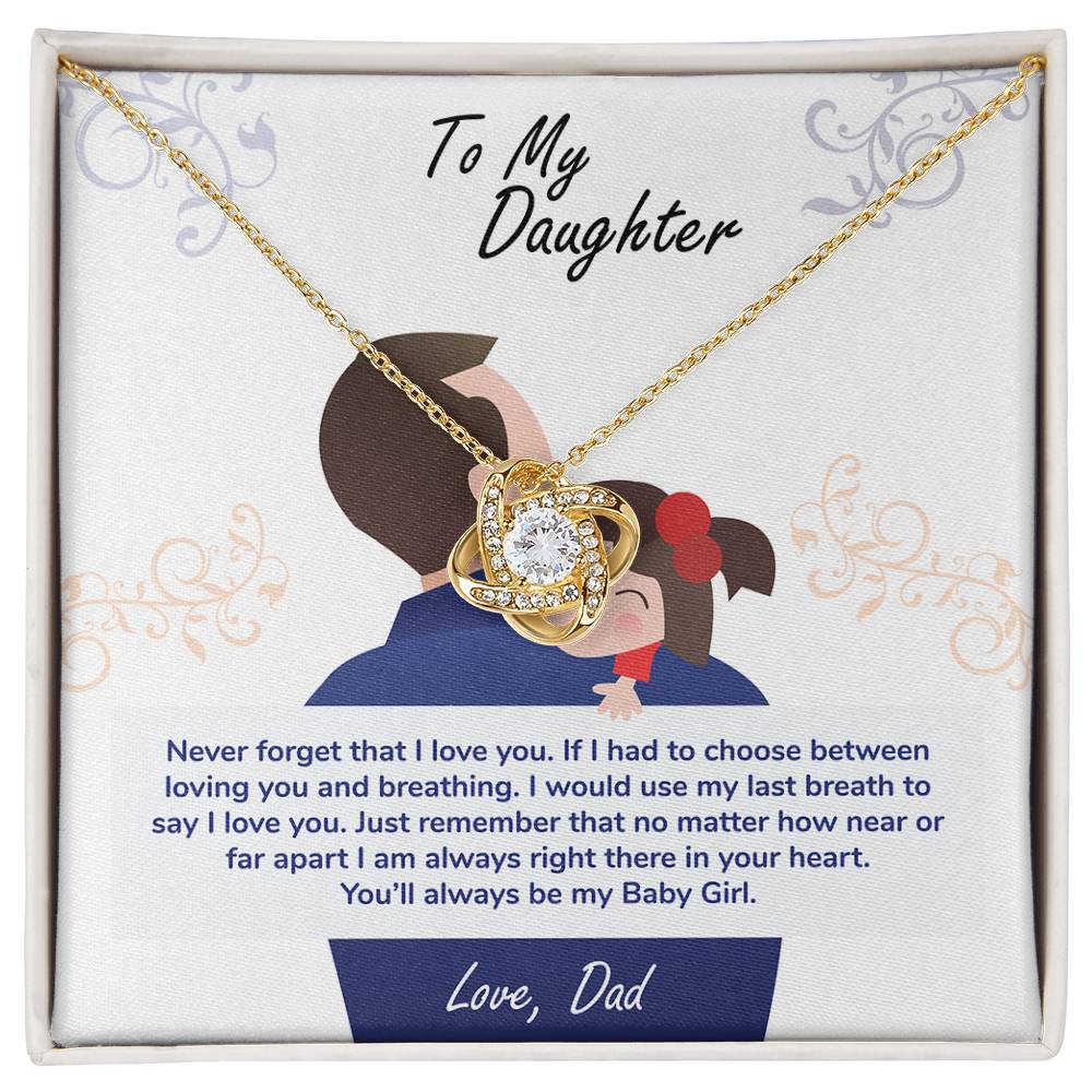 To My Daughter, You_ll Always Be My Baby Girl - Love knot Necklace-Jewelry-18K Yellow Gold Finish-Standard Box-3-Chic Pop