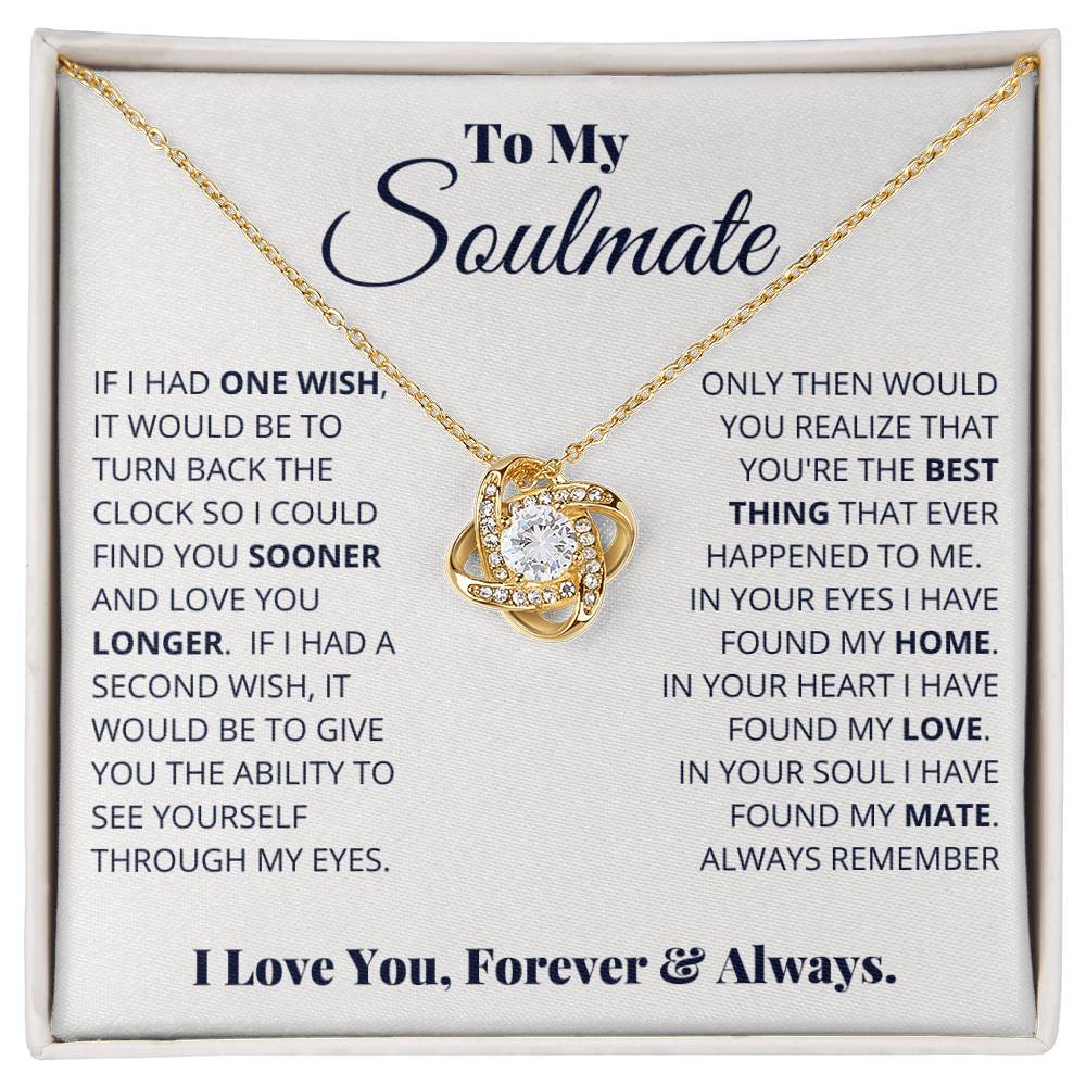 To My Soulmate, I Love You, Forever & Always - Love knot Necklace-Jewelry-18K Yellow Gold Finish-Standard Box-3-Chic Pop