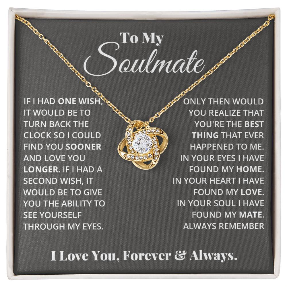 To My Soulmate, In Your Heart I Found My Love - Love knot Necklace-Jewelry-18K Yellow Gold Finish-Standard Box-3-Chic Pop