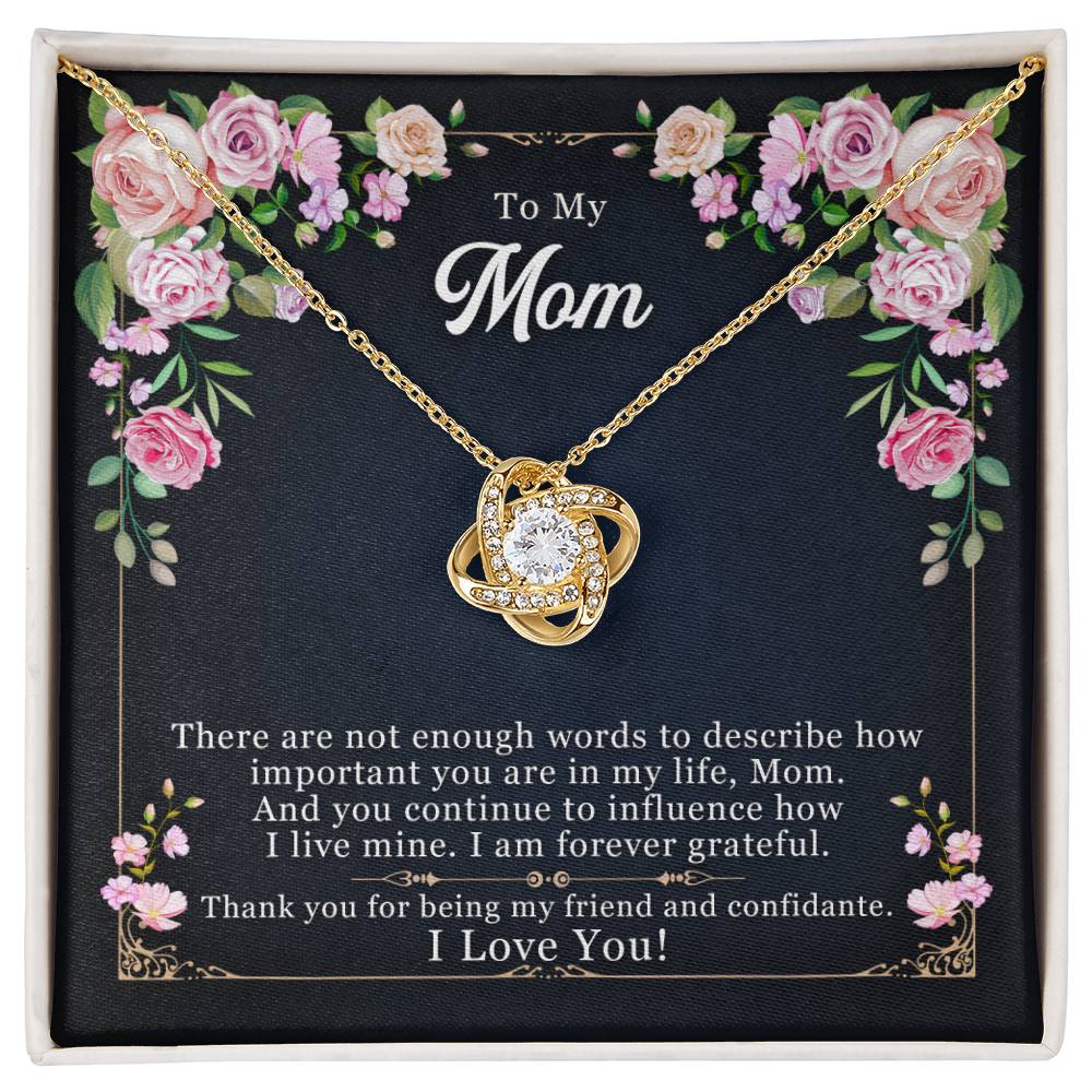 To My Mom, Thank yOU For Being My Friend - Love knot Necklace-Jewelry-18K Yellow Gold Finish-Standard Box-3-Chic Pop