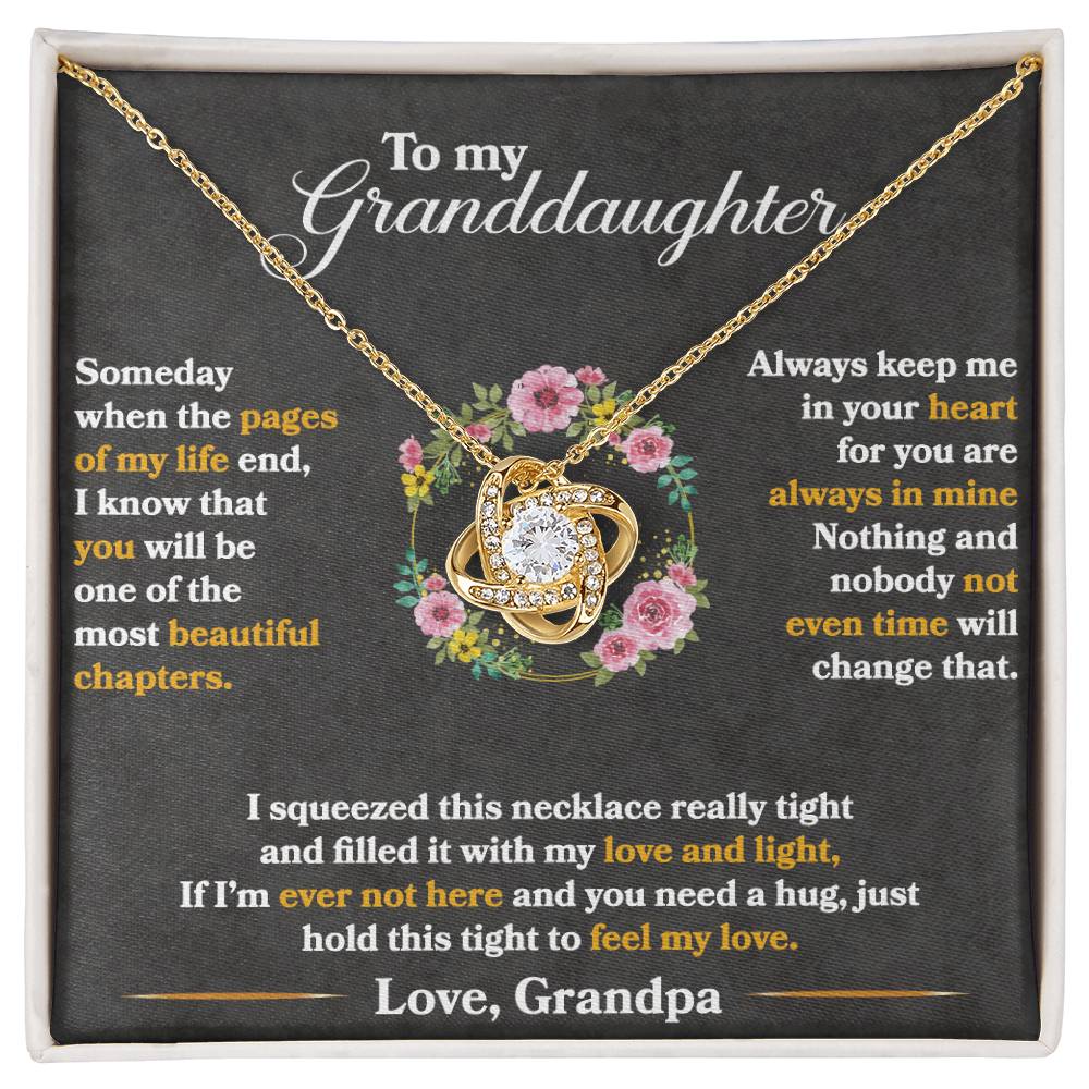 To My Granddaughter, Hold This Tight To Feel My Love - Love knot Necklace-Jewelry-18K Yellow Gold Finish-Standard Box-3-Chic Pop