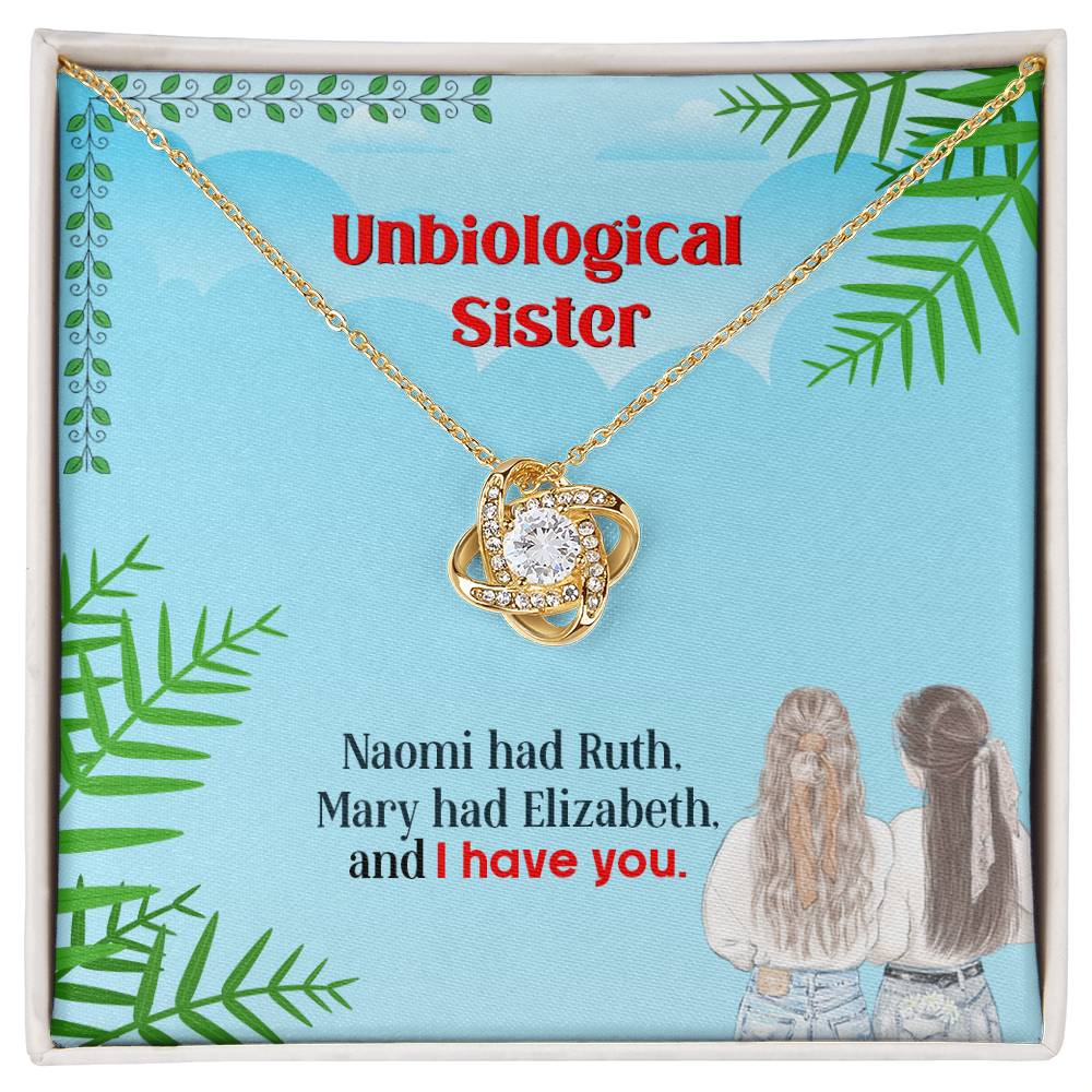 To My Unbiological Sister, I Have You - Love knot Necklace-Jewelry-18K Yellow Gold Finish-Standard Box-3-Chic Pop