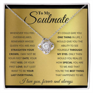 To My Soulmate, You_re The BEst Thing That Happened To Me - Love knot Necklace-Jewelry-14K White Gold Finish-Standard Box-1-Chic Pop