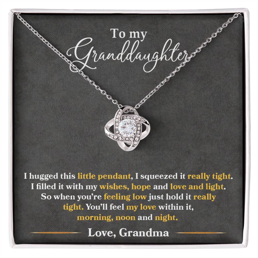 To My Granddaughter, You_ll Feel My Love Within This - Love knot Necklace-Jewelry-14K White Gold Finish-Standard Box-1-Chic Pop