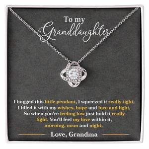 To My Granddaughter, You_ll Feel My Love Within This - Love knot Necklace-Jewelry-14K White Gold Finish-Standard Box-1-Chic Pop