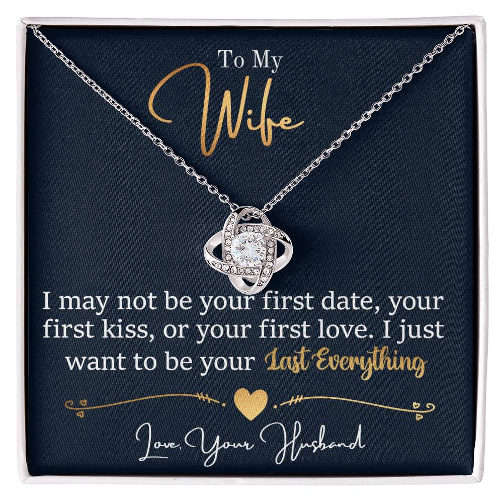 To My Wife, I Want To Be Your Everything - Love knot Necklace-Jewelry-14K White Gold Finish-Standard Box-1-Chic Pop