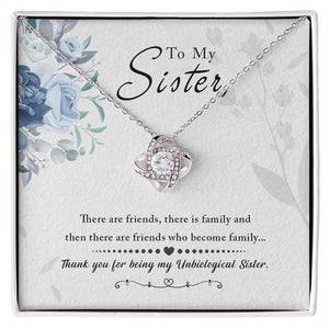 To My Sister, Thank You For Everything - Love knot Necklace-Jewelry-14K White Gold Finish-Standard Box-1-Chic Pop