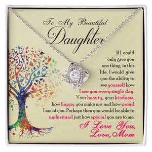 To My Beautiful Daughter, You Are Special To Me - Love knot Necklace-Jewelry-14K White Gold Finish-Standard Box-1-Chic Pop