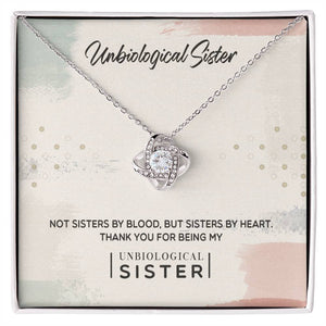 To My Unbiological Sister, Thank You - Love knot Necklace-Jewelry-14K White Gold Finish-Standard Box-1-Chic Pop