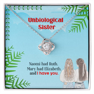 To My Unbiological Sister, I Have You - Love knot Necklace-Jewelry-14K White Gold Finish-Standard Box-1-Chic Pop