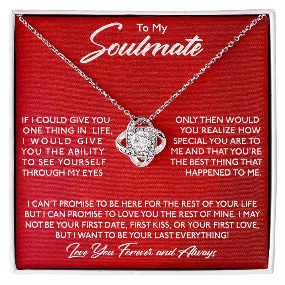 To My Soulmate, You Are Special To Me - Love knot Necklace-Jewelry-14K White Gold Finish-Standard Box-1-Chic Pop