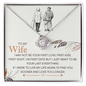 To My Wife, I Just Want To Be Your Last Everything - Love knot Necklace-Jewelry-14K White Gold Finish-Standard Box-1-Chic Pop