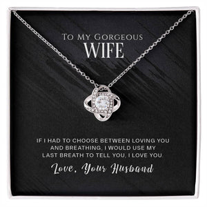 To My Wife, I Love You - Love knot Necklace-Jewelry-14K White Gold Finish-Standard Box-1-Chic Pop