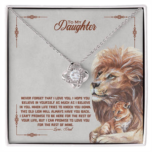 To My Beautiful Daughter, I Promise To Love You For The Rest Of My Life - Love knot Necklace-Jewelry-14K White Gold Finish-Standard Box-1-Chic Pop