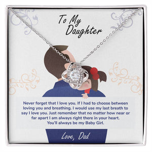 To My Daughter, You_ll Always Be My Baby Girl - Love knot Necklace-Jewelry-14K White Gold Finish-Standard Box-1-Chic Pop