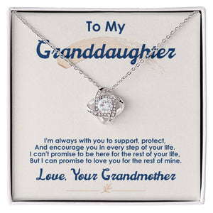 To My Granddaughter, I Love You For The Rest Of My Life - Love knot Necklace-Jewelry-14K White Gold Finish-Standard Box-1-Chic Pop