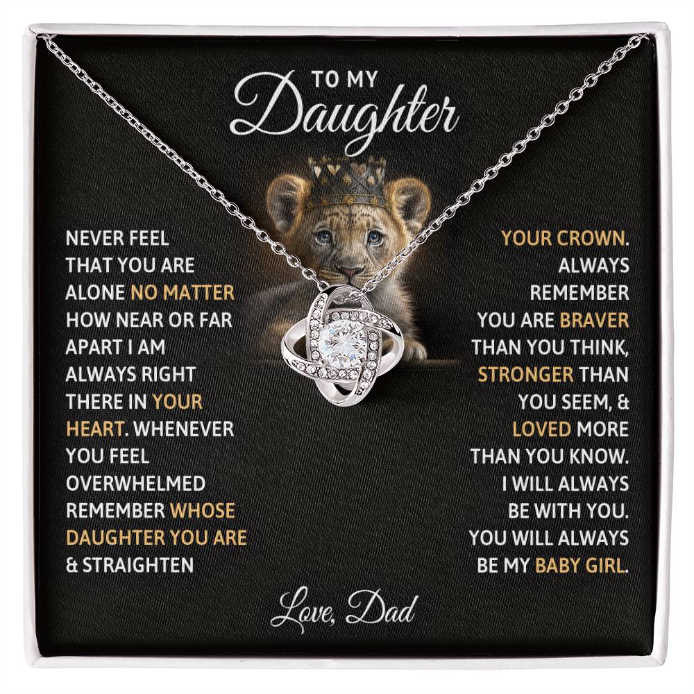 To My Daughter, You Will Always Be My Baby Girls - Love knot Necklace-Jewelry-14K White Gold Finish-Standard Box-1-Chic Pop