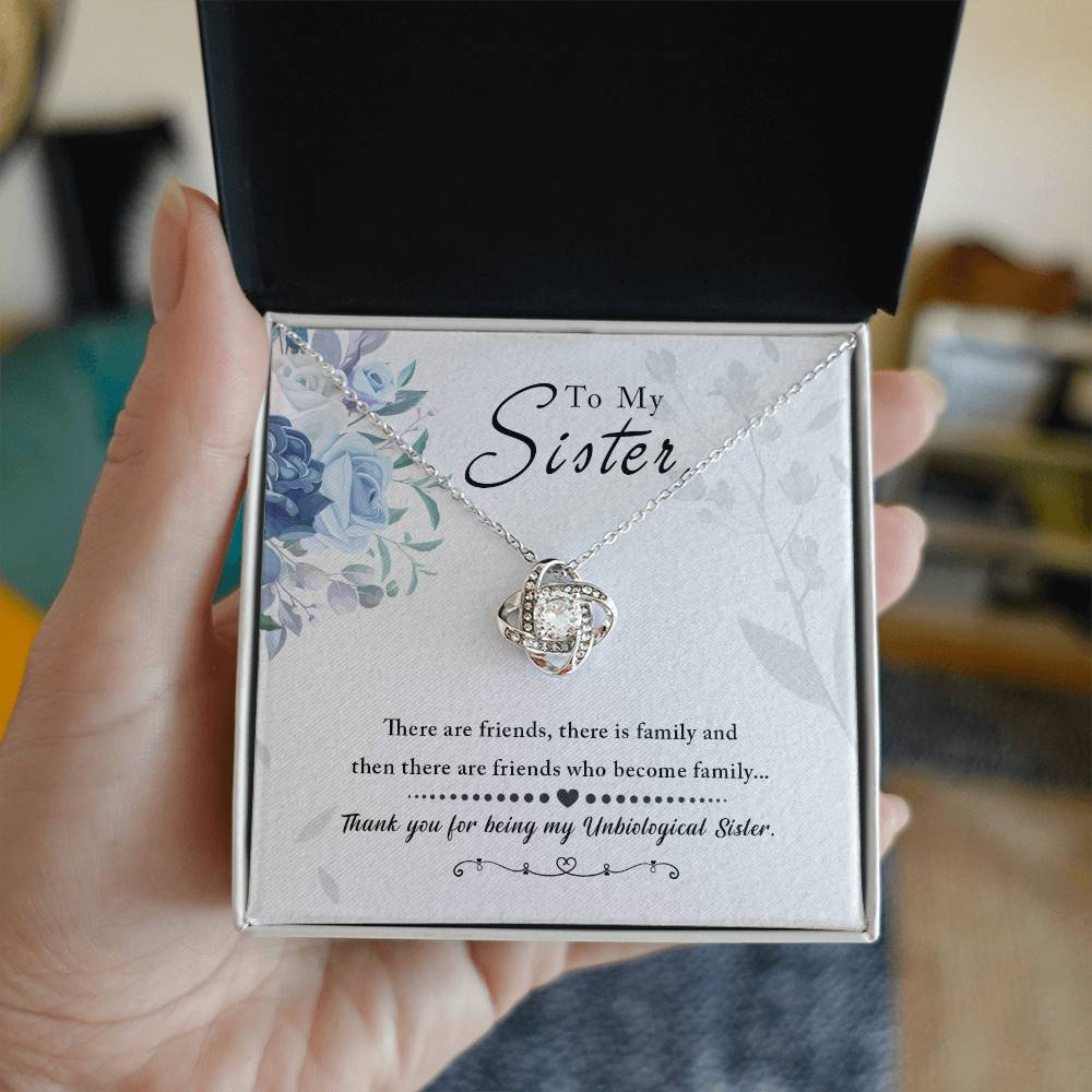 To My Sister, Thank You For Everything - Love knot Necklace-Jewelry-14K White Gold Finish-Standard Box-2-Chic Pop