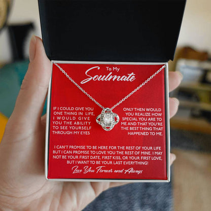 To My Soulmate, You Are Special To Me - Love knot Necklace-Jewelry-14K White Gold Finish-Standard Box-2-Chic Pop