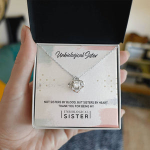 To My Unbiological Sister, Thank You - Love knot Necklace-Jewelry-18K Yellow Gold Finish-Luxury Box-6-Chic Pop